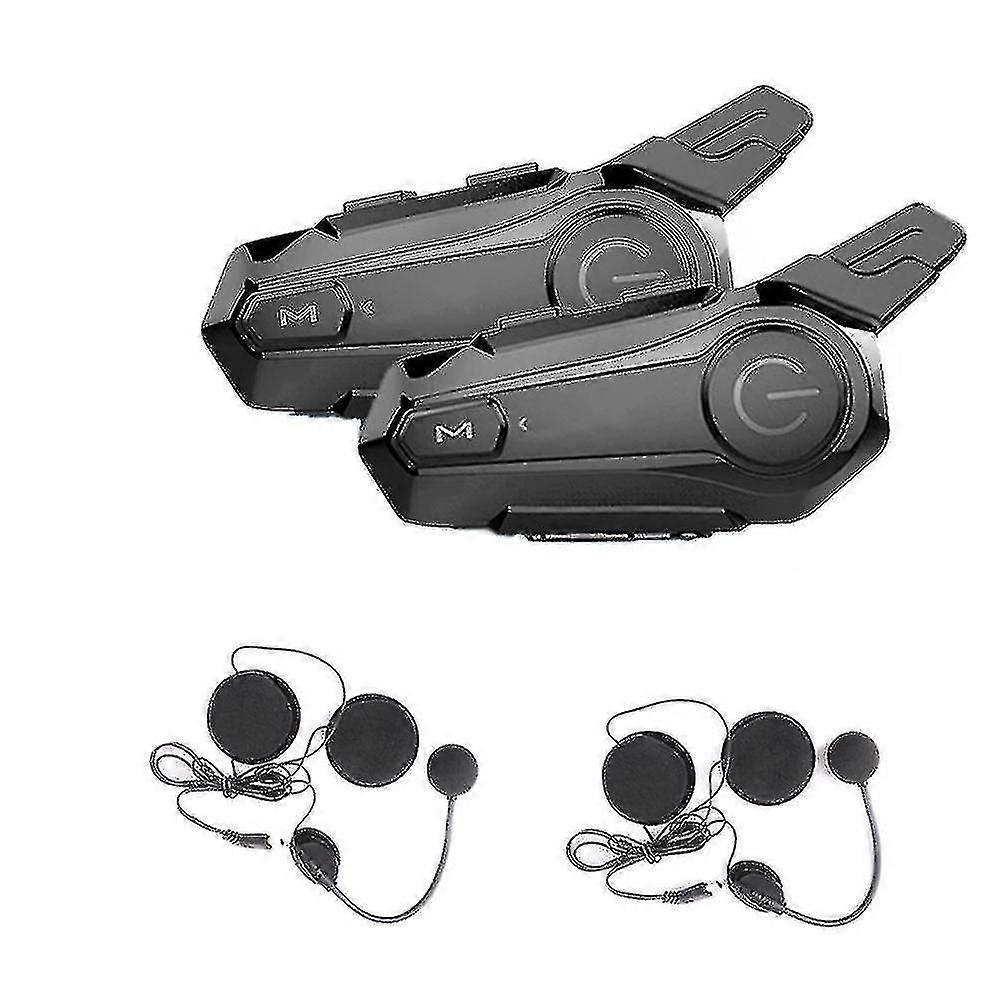 2pcs Bluetooth Intercom Motorcycle Half Helmet Bluetooth Headset For 2 Rider Intercomunicador Wirel
