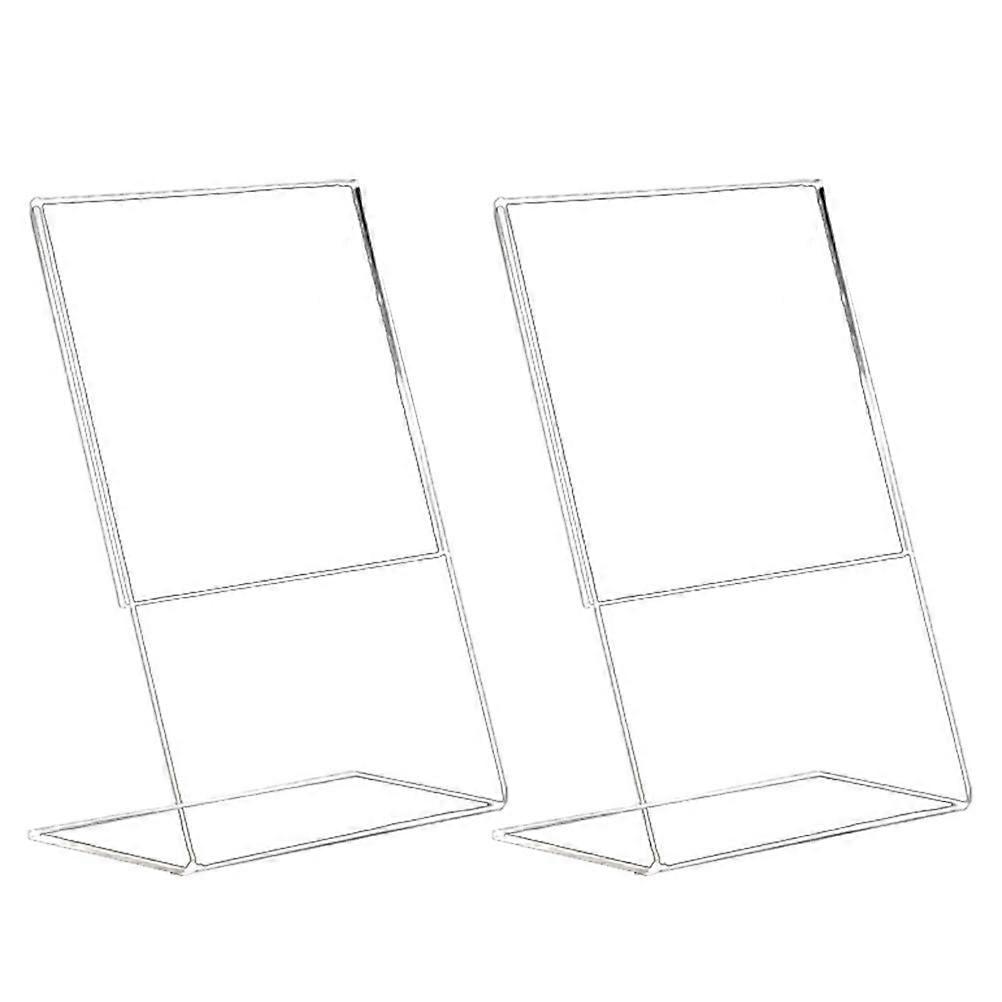 2Pcs Acrylic Sign Holder Versatile Display Stand Desktop Menu Storage Rack