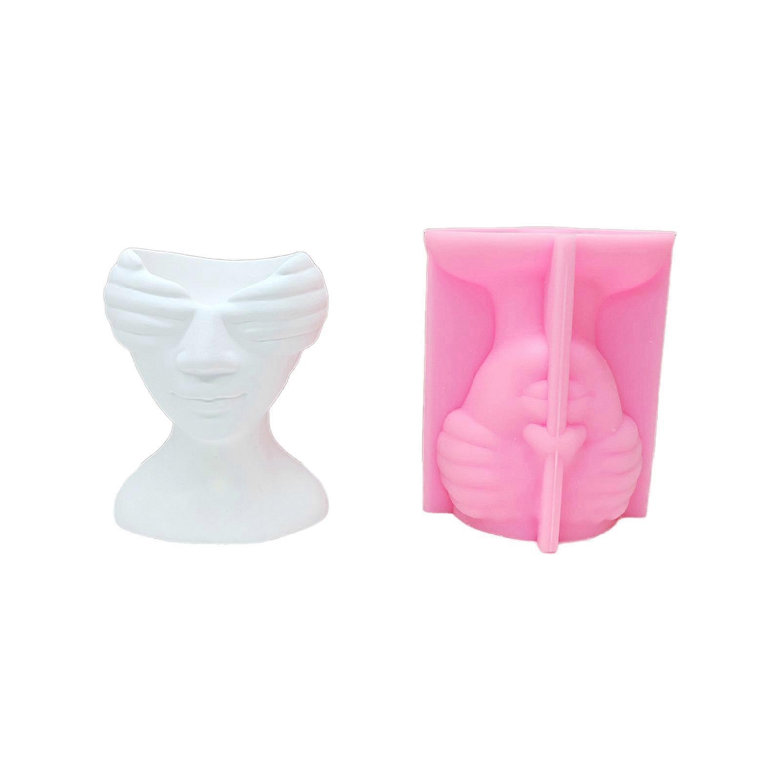 現代の花瓶は、植木鉢、カビ、人間の顔の形をしたDIY多肉植物の鉢、カビ、テーブルオーナメント、DIY花瓶の型