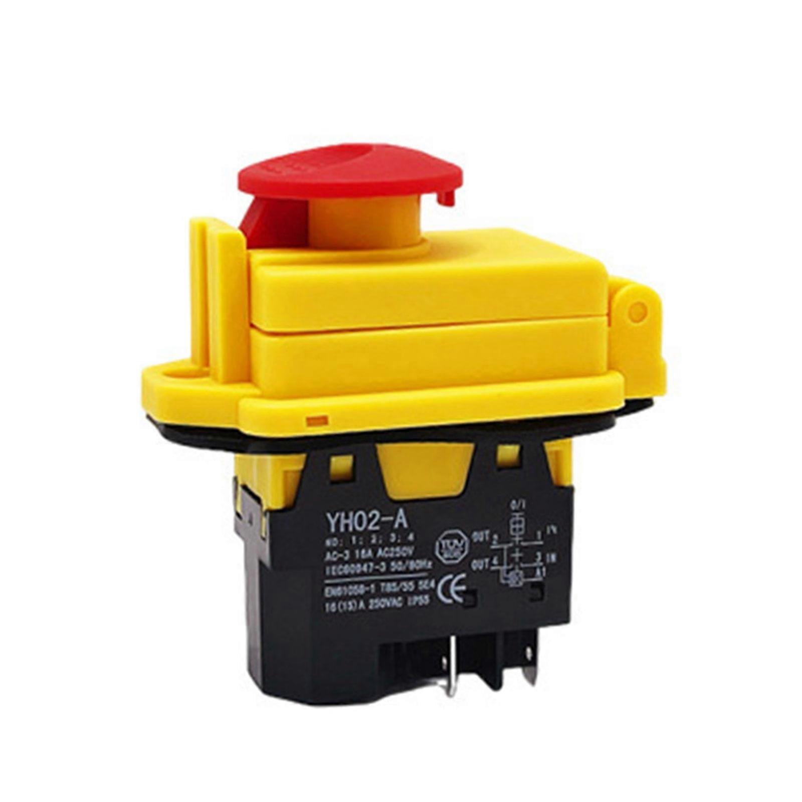 Waterproof Reset Button 4/5 Pin Push Button Switches AC250V 16A Start Button with Cover Lightweight Push Button for DIY