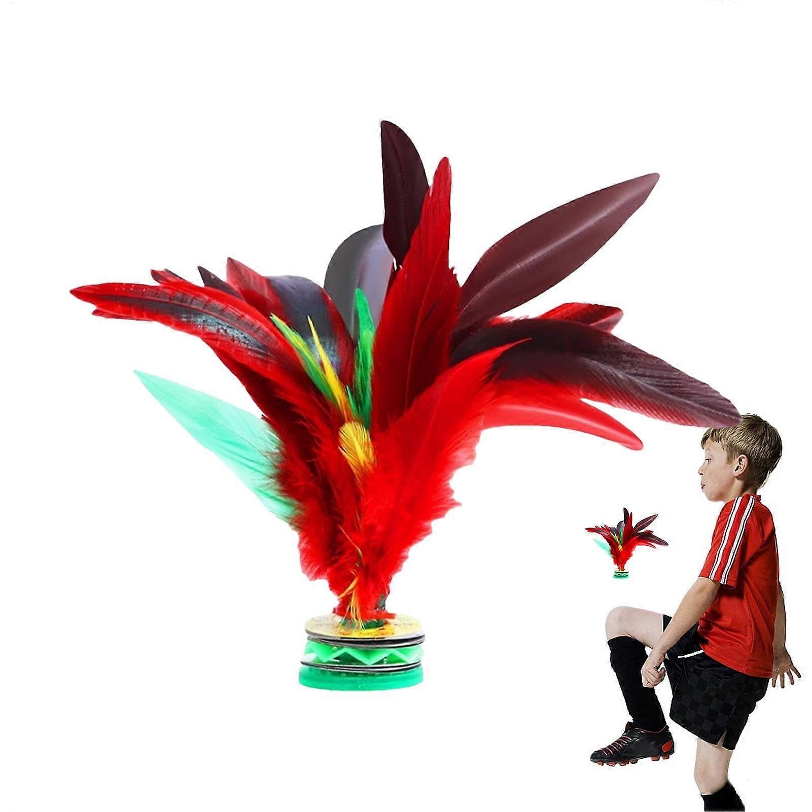 Hühnerfeder Shuttlecock, Chinese Jianzi Kick Shuttlecock, Colorful Feather Sport Equipment for School Yard Fun
