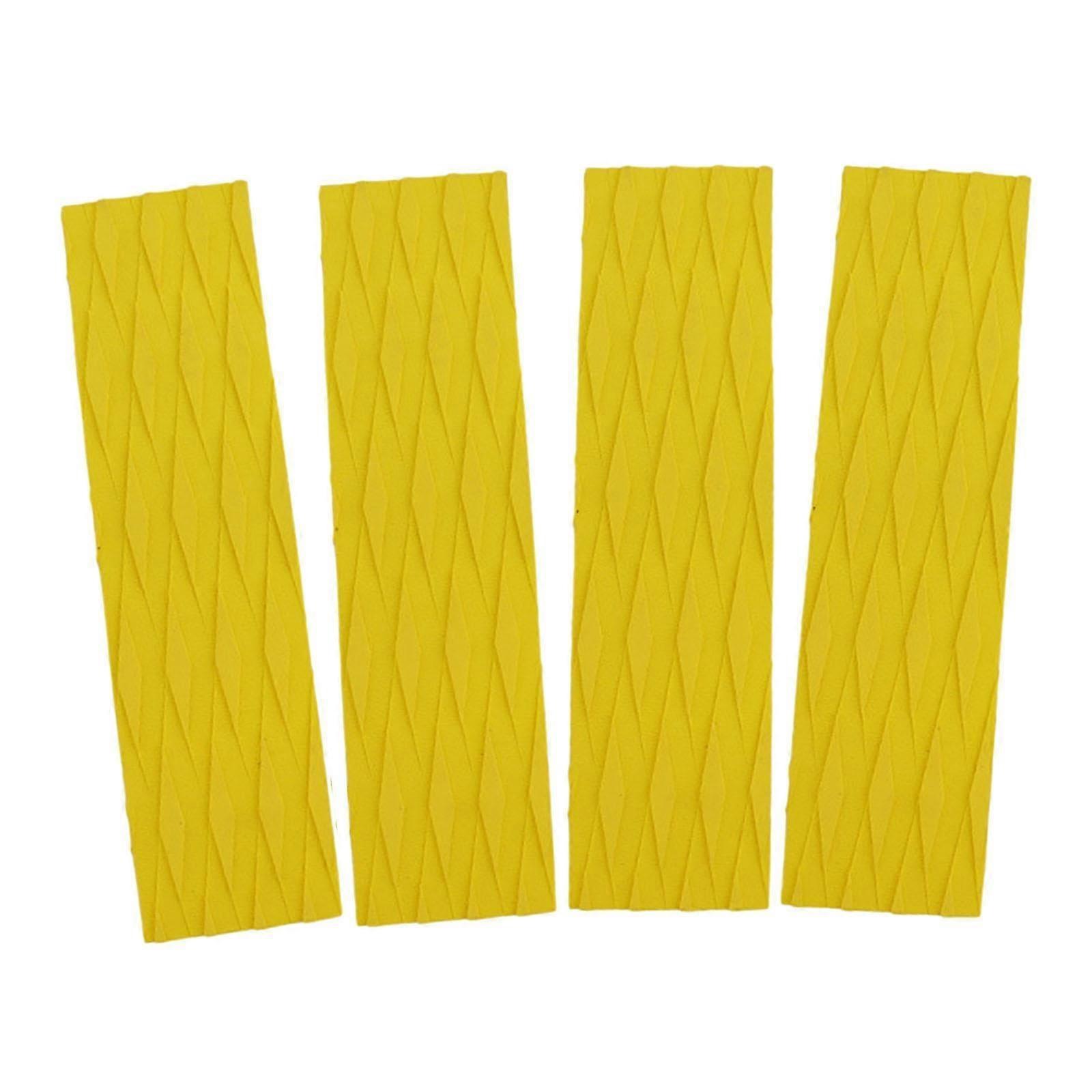 4X Surfboard Traction Pads, Deck Handle made of EVA Foam, nonslip, izable Boat Deck Film for DIY for Longboard, Kayak, Canoe, Skimboard, Yellow