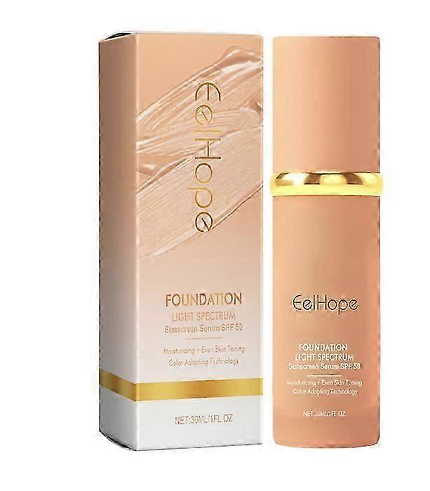 4-i-1 färgförändrande foundation, SPF50 mediumspektrum foundation, färgförändrande foundation för mogen hud, heltäckande hudvård, återfuktande anti-aging