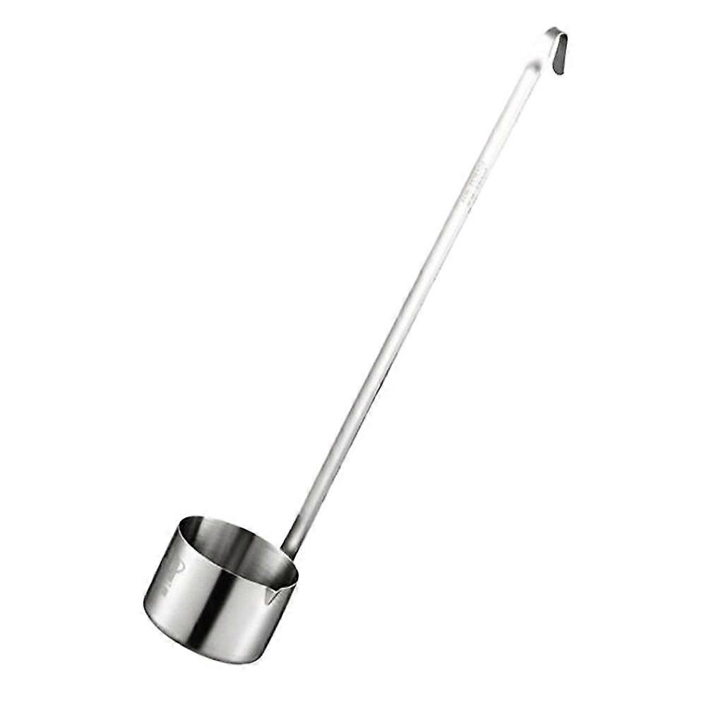 Long Handle Wine Dipper Sauce Ladle 500ml Flat Base Stainless Steel Kitchen Tool