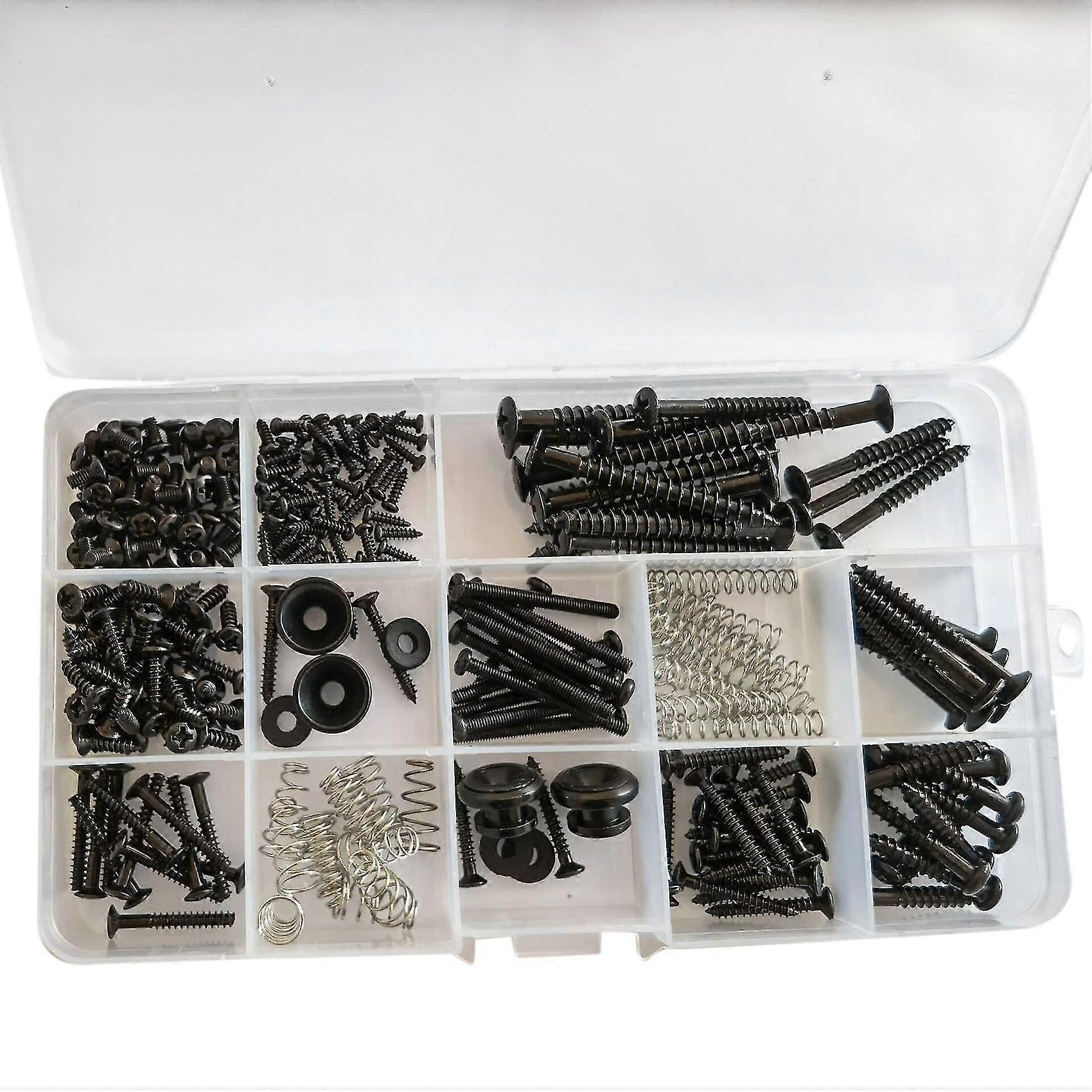 Gitarrenschrauben-Kit-Sortiment-Set für E-Gitarren-Steg-Tonabnehmer-Schlagbrett-Stimmgerät, Schalter-Halsplatte