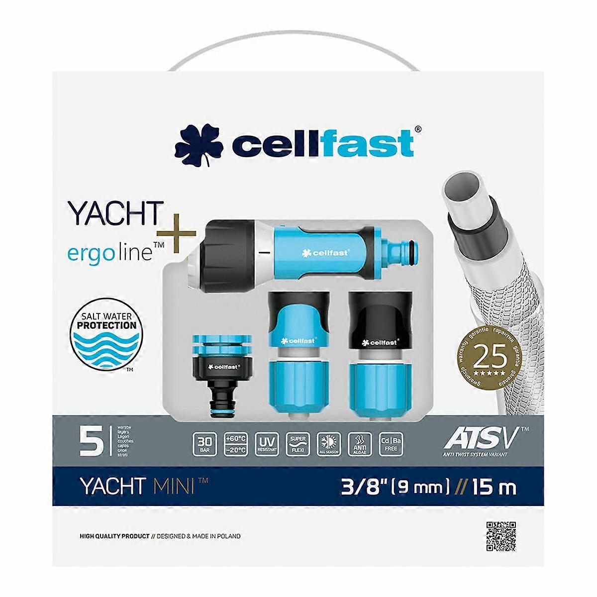 Hose Set with Accessories Cellfast Yacht Mini Ats PVC 15 m Ø 9 mm