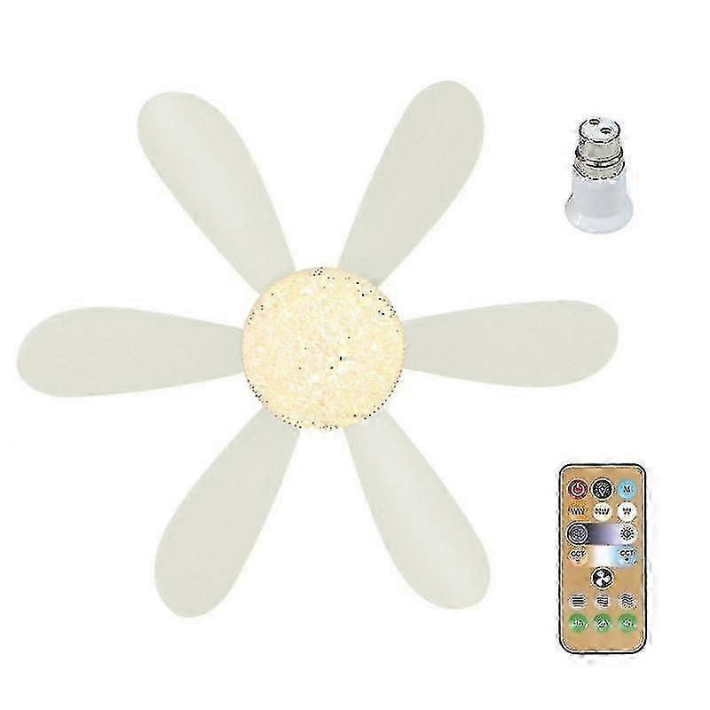 E27 Modern Reversible Ceiling Fan Light 40W Remote Control White Crystal Lampshade