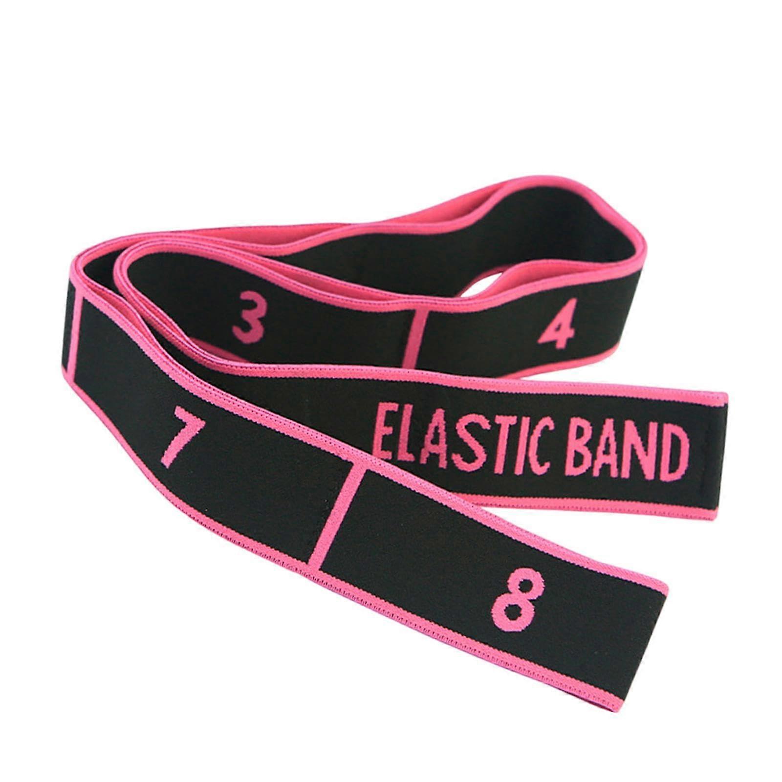 Stretching Gurt 8 Segment Resistance Band for Home Use, Lightweight Elastic Stretching Accessory, Pink Color