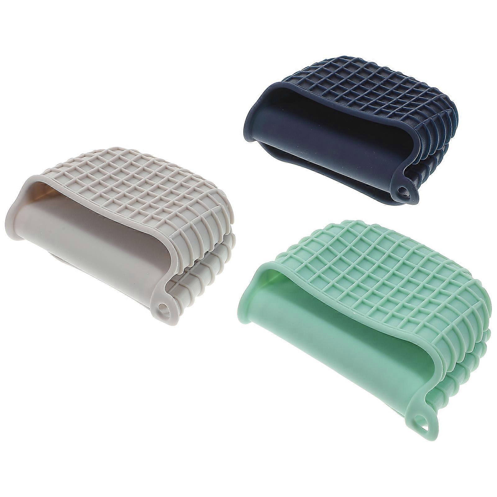 Kitchen Silicone Gloves Heat Resistant Oven Accessory Baking Simple Appearance 3Set