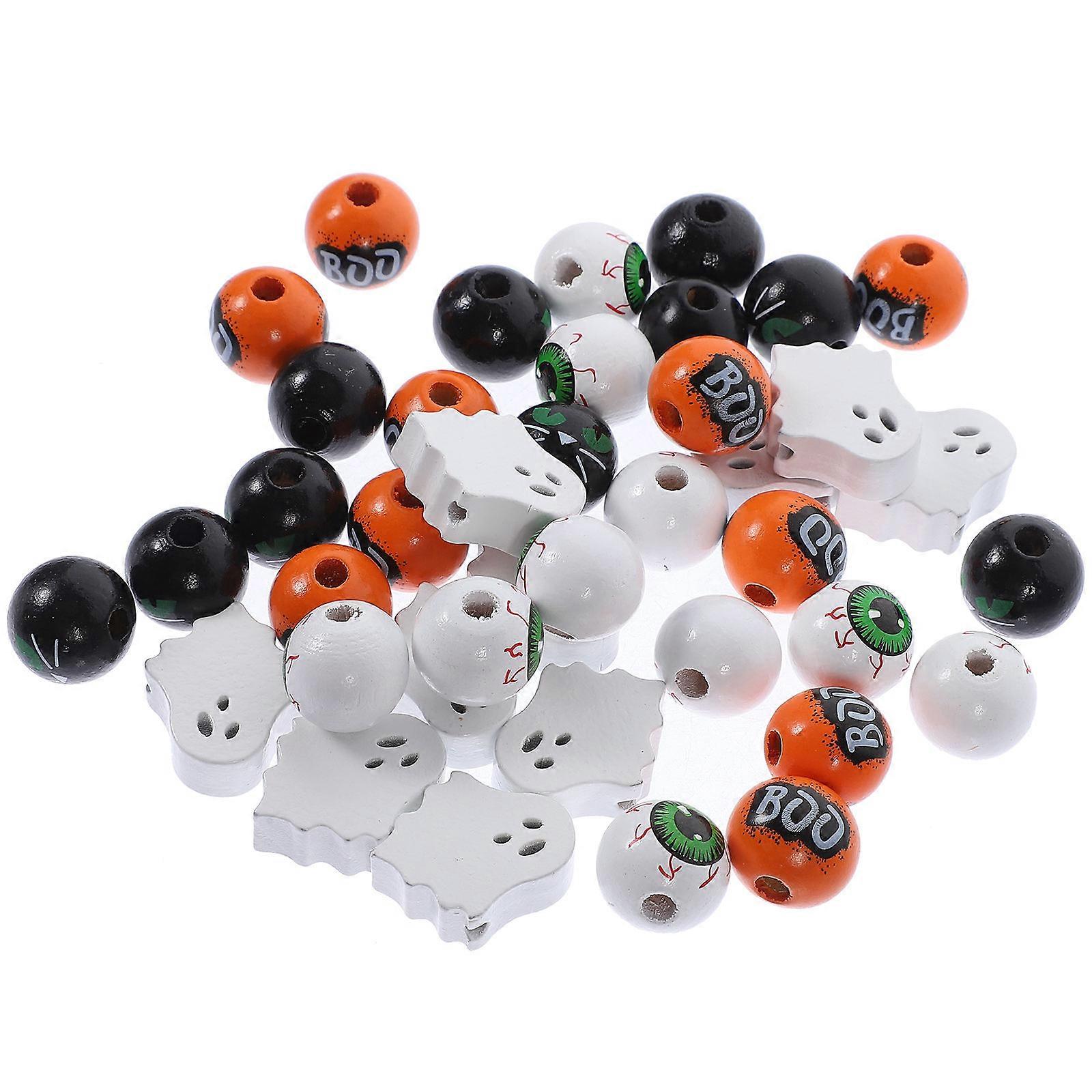 Colorful Loose Beads For Festivals Orange Color Beads For Crafting 40Pcs