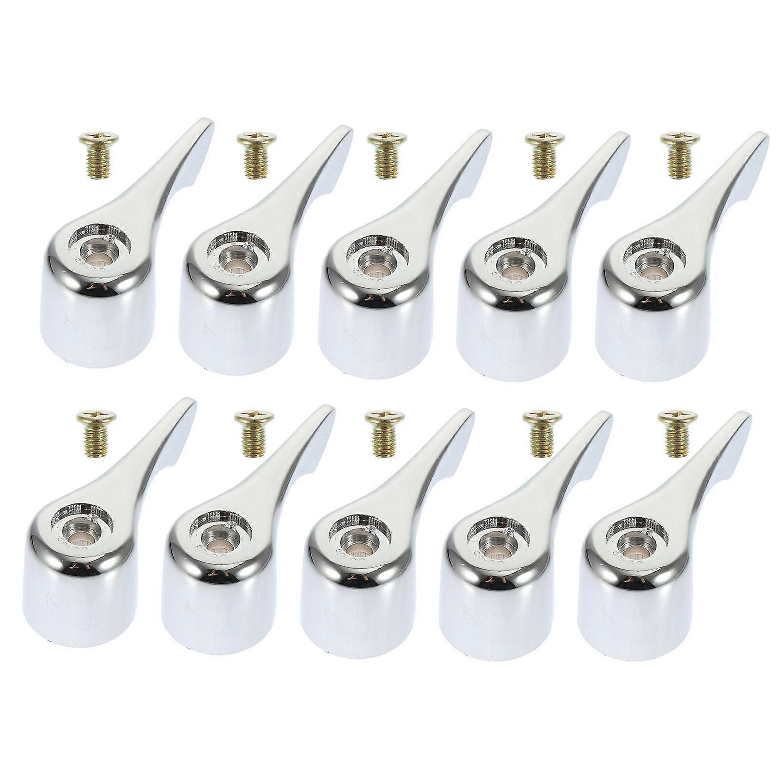 Faucet Handle Replacement with Strong ABS Material for Home Use Silver Color Fits Most Faucets 10 Pieces