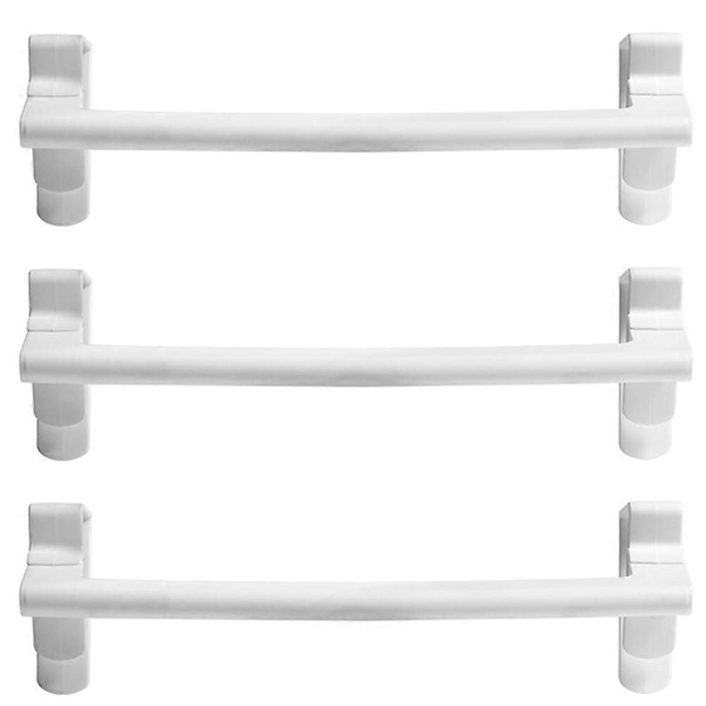 タオル収納用の白いABSドアラック簡単な取り付けキッチンとバスルームに最適3個