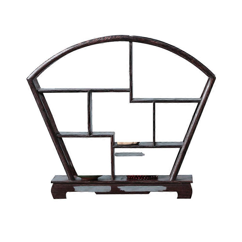 Solid Wood Shelf Traditional Mortise And Tenon Splicing Strong Durability Wood Fan Shape For Homeowners 1Pack