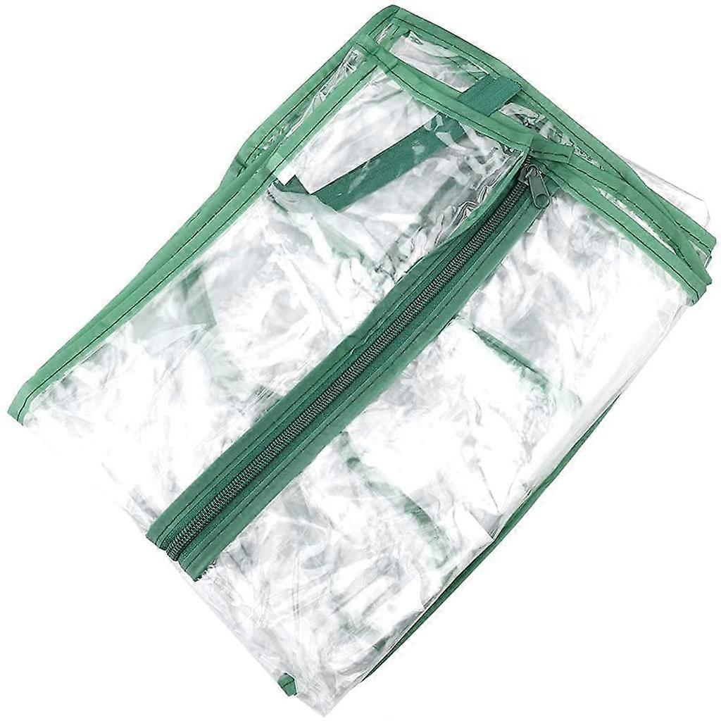 Greenhouse PVC Cover with Roll Up Door Pockets, Portable Foldable Garden Tent for Seedlings, No Frame, 2/3/4/5 Sizes