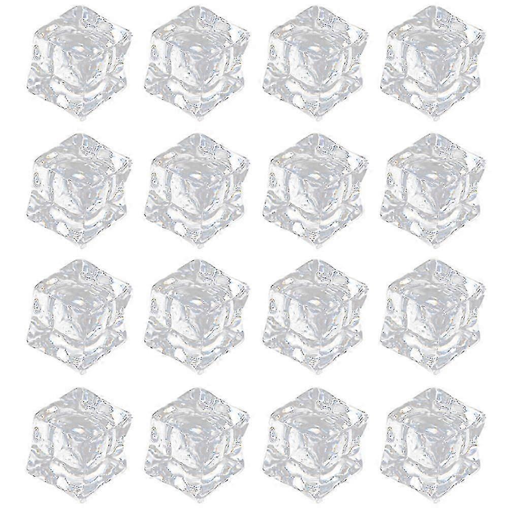 200pcs Fake Ice Cubes Clear Acrylic Ice Cubes Reusable Fake Ice Photography Props
