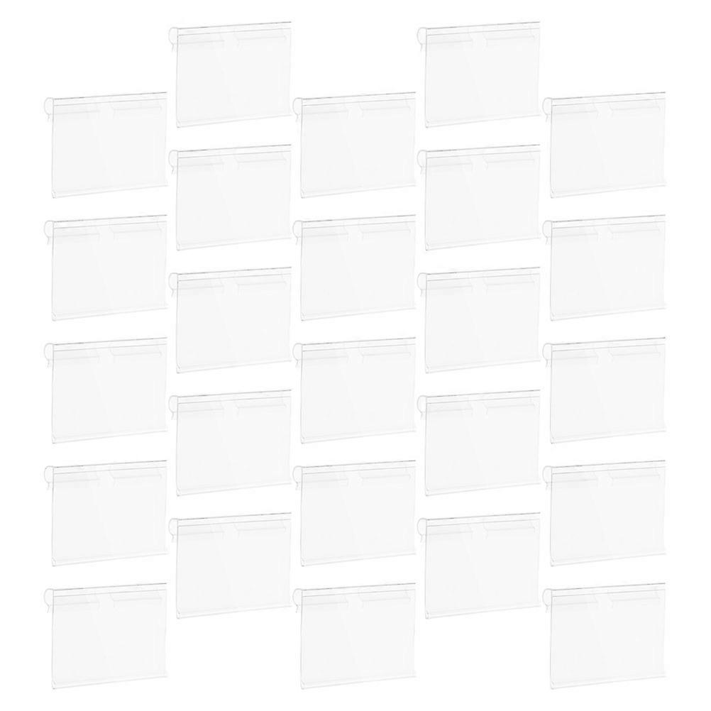 Plastic Label Holders Sign Display Stand Rectangular Transparent 6.00X4.20X2.00CM Labeling 120Set