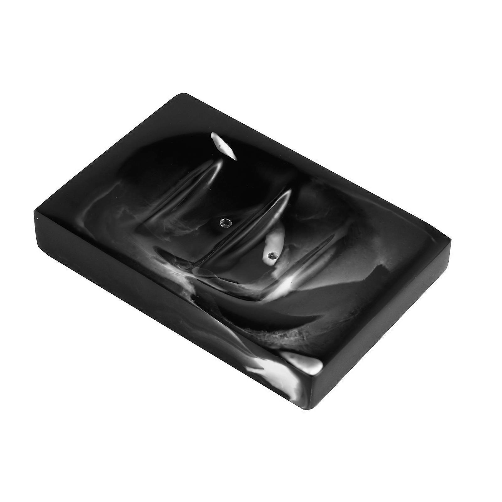 Soap Dish Waterproof Resin Bathroom Soap Storage Box Case Container 12x8cm Elegant Design