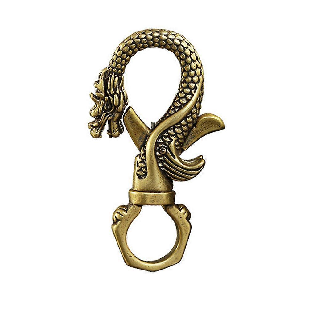 Golden Dragons Key Chain Clasp Sturdy Quick Release for Decor with Brass Material