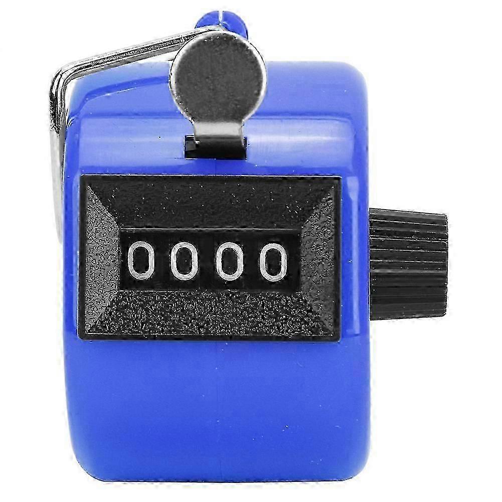 BERM Hand Tally Counter 4-Digits Plastic Knob Reset Handheld Counting Tool with HookBlue