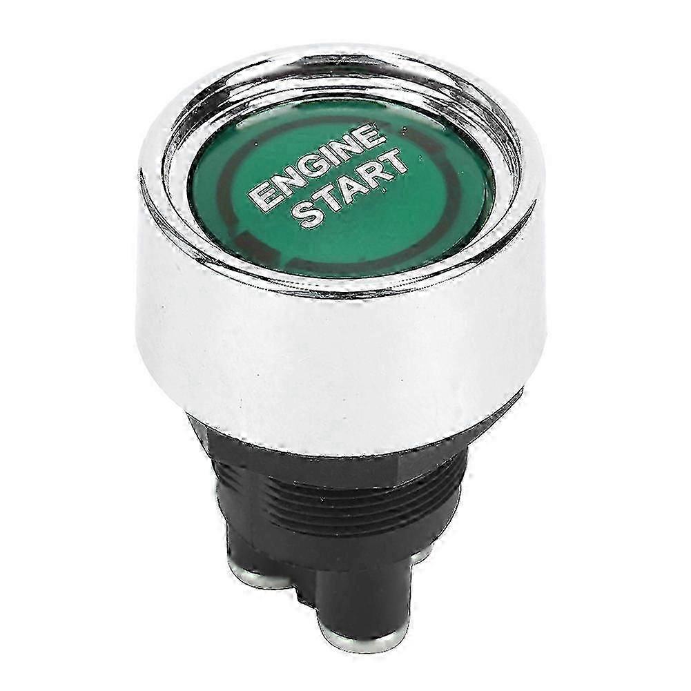 LED Engine Start Switch Ignition Starter Engine Start Stop Button for RVs Racing CarGreen