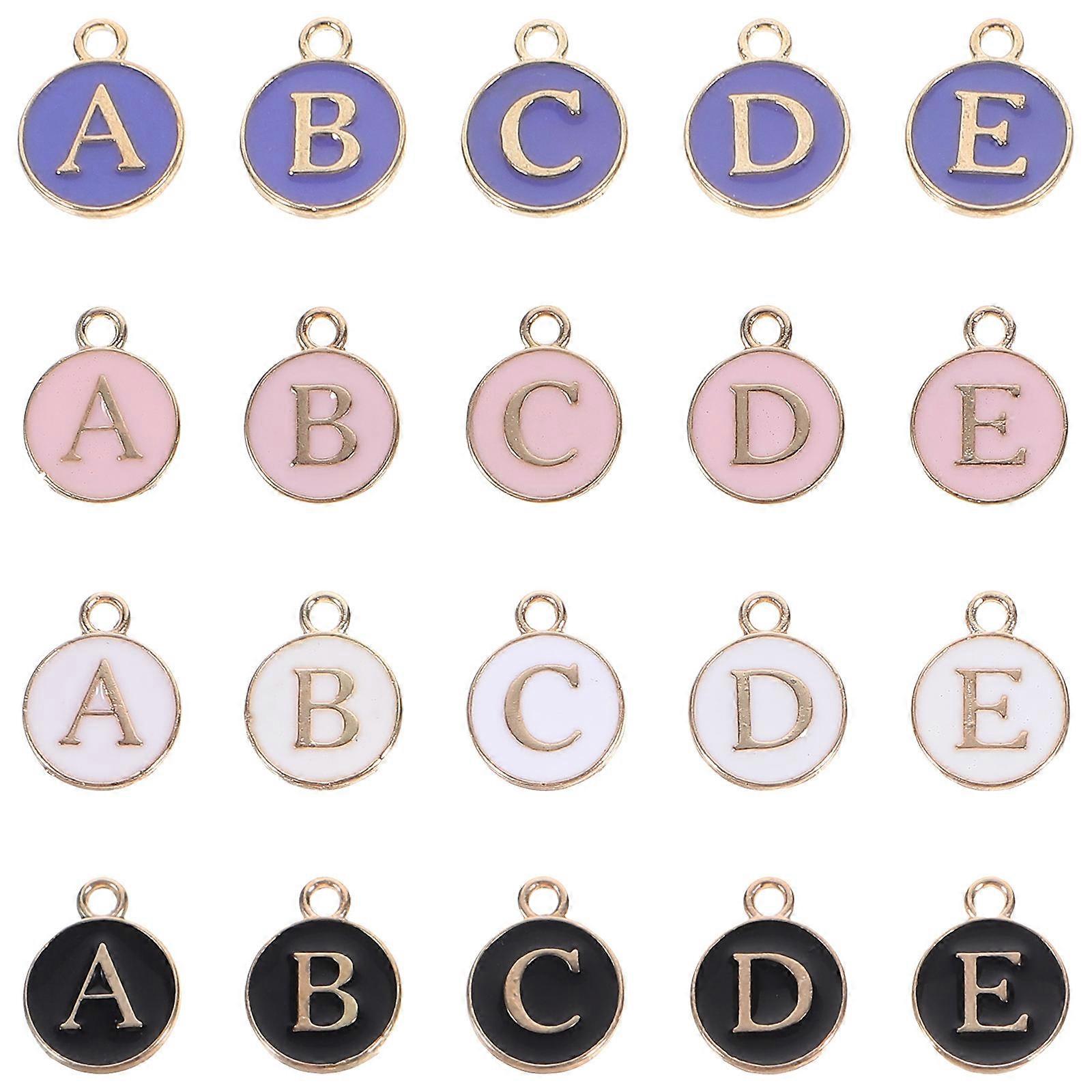 Initial Pendant Charm Letter Charms Jewelry Components Diy Projects Pink 104Pcs
