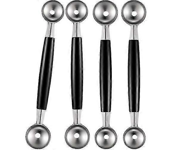 Stainless Steel Double-sided Melon Ball Scoop Set of 4, Suitable for a Brand