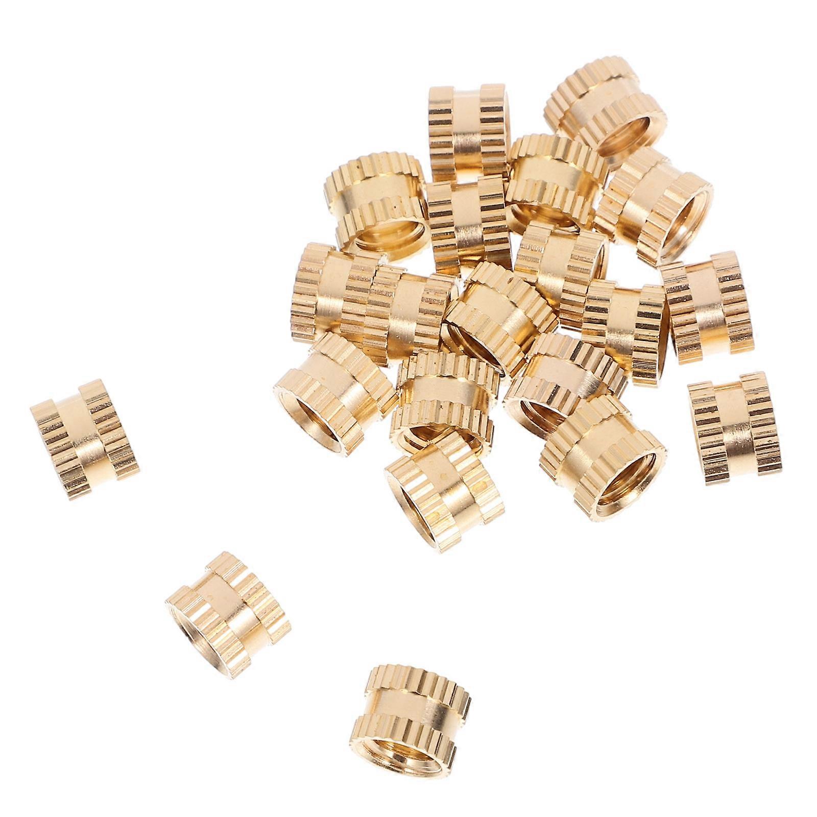Brass Knurled Inserts Heat Set Insert Construction Internal Threaded Design Golden 20Pcs