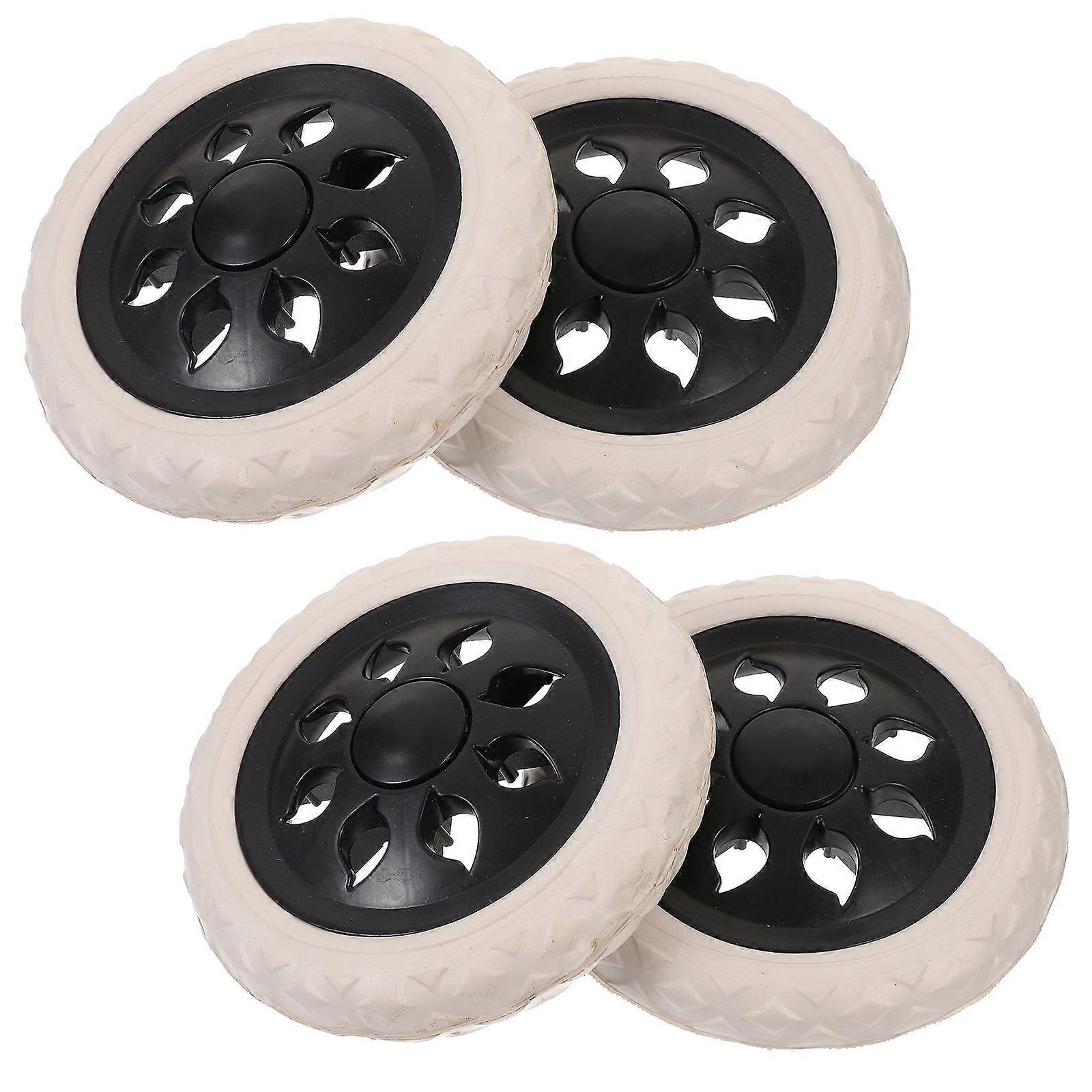 Luggage Sturdy Wheels Casters Trolleys Durable Performance Black 4Pcs