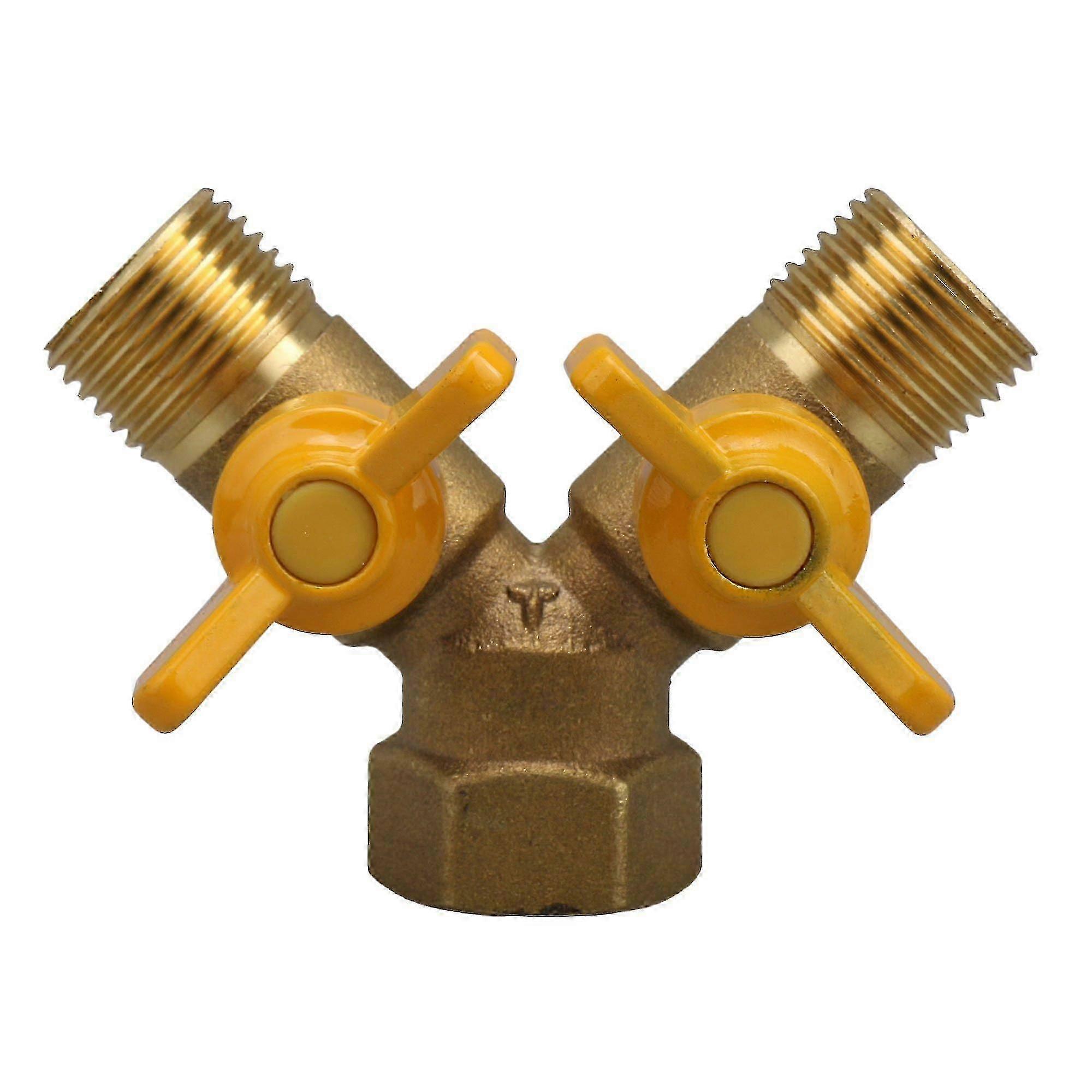 2 Way Gas Pipe Connector Splitter Solid Brass Y Piece Joiner Connector