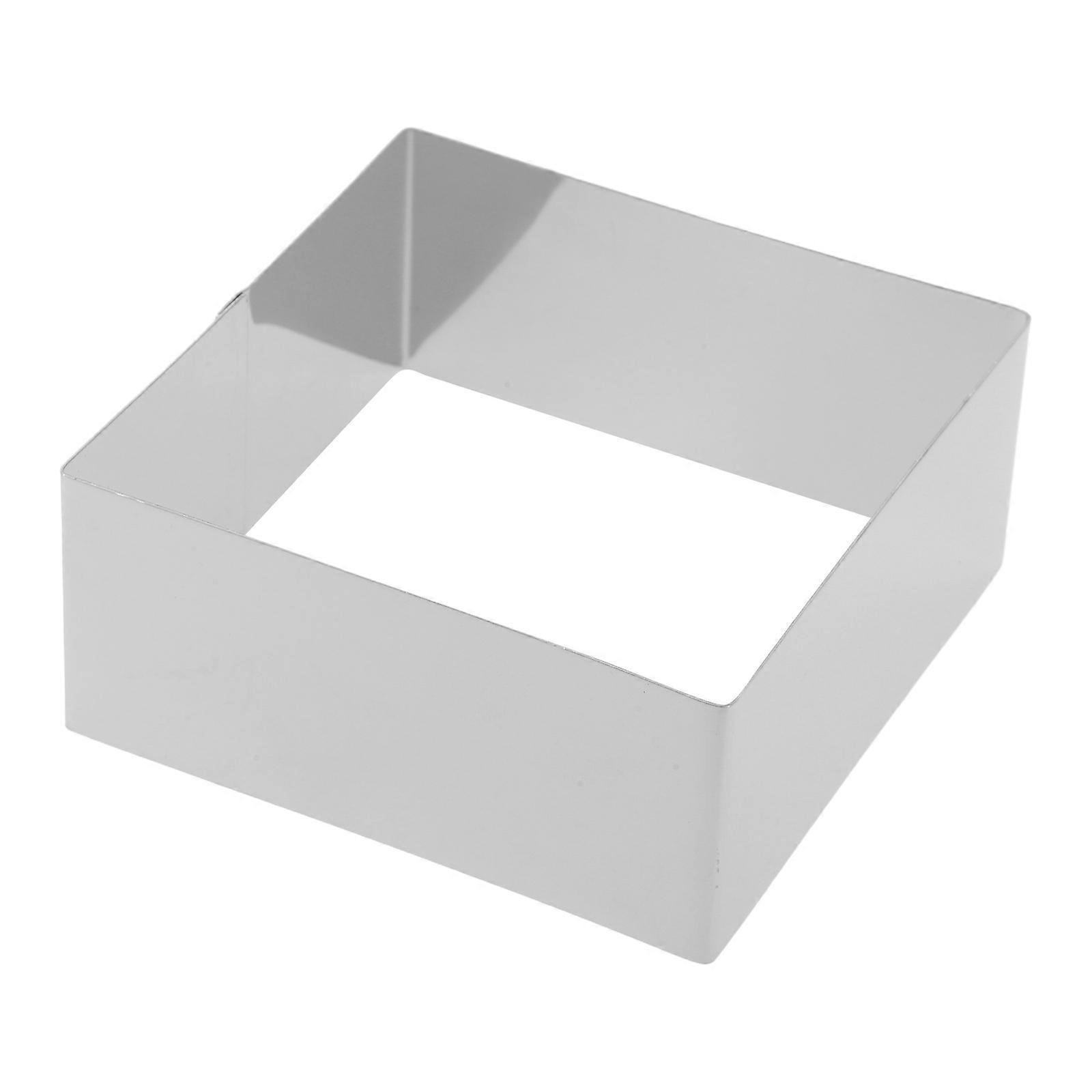 Pastry Mould Stainless Steel Square Mousse Ring Silver 9.30X9.30X4.00CM For Baking Projects 1Pack