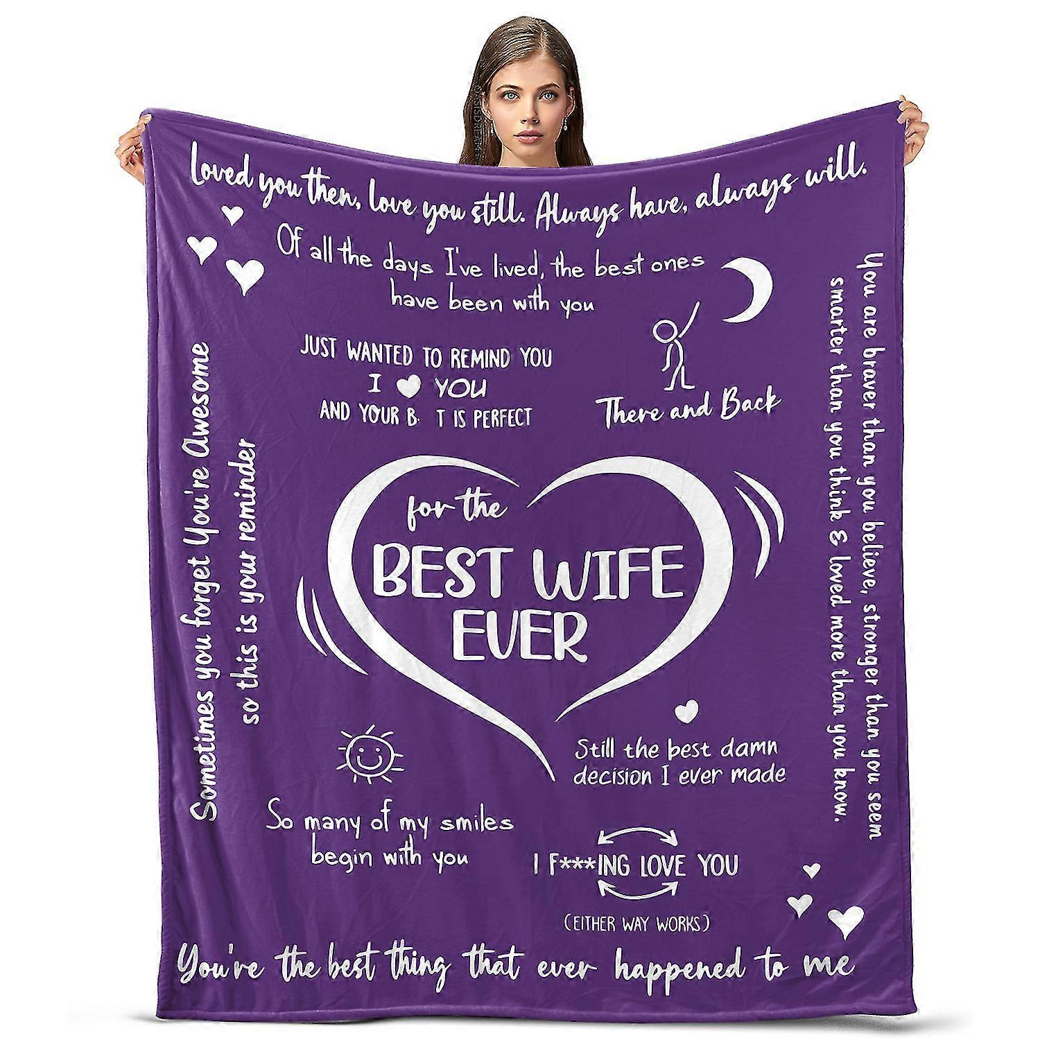 Lightweight and Smooth Blanket for Wife with You're The Best Thing That Ever Happened To Me Print