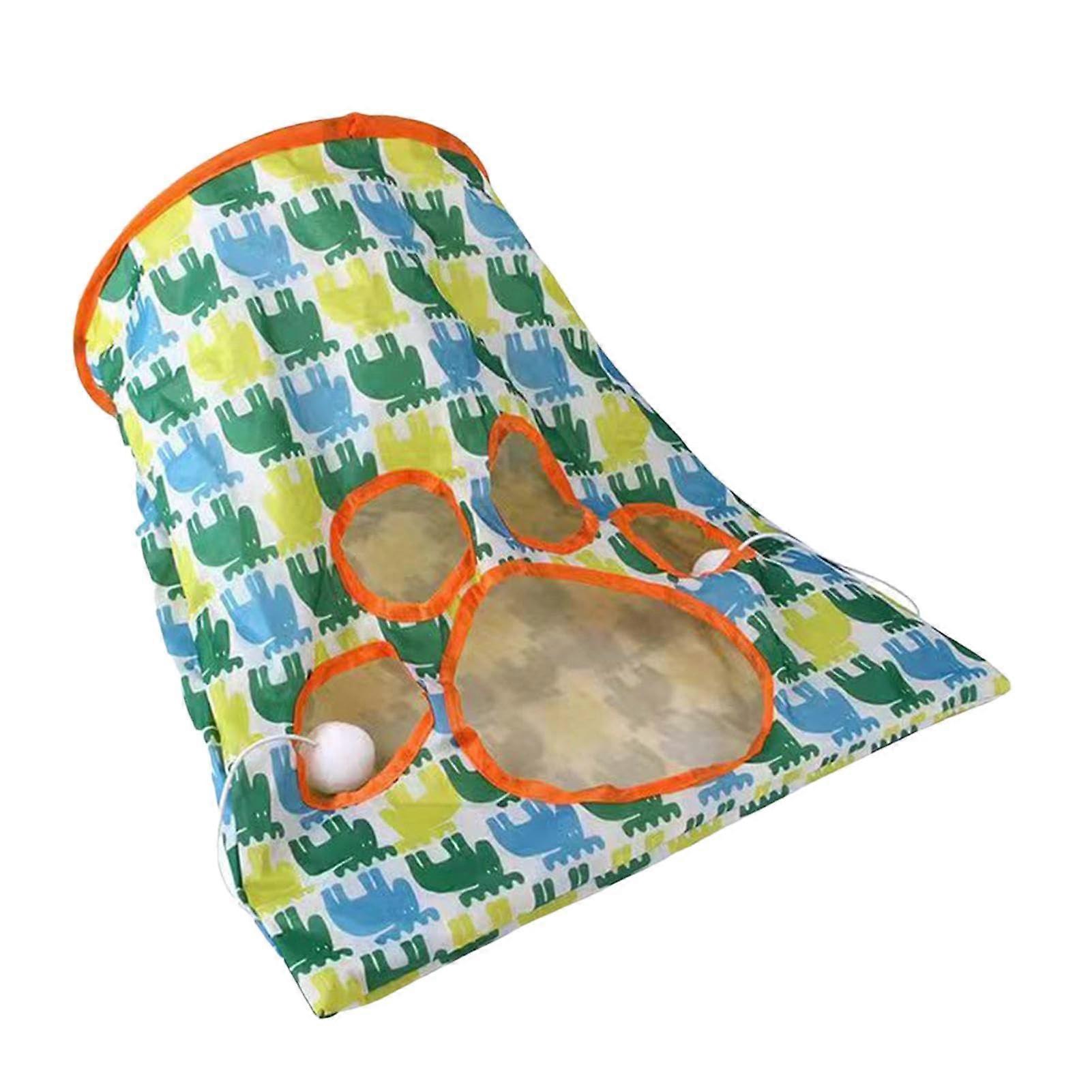 Cat Tunnel Toy Cat Tunnel Bag Interactive Rustling Sound Plush Balls And Mouse For Small Animals Green Deer Style