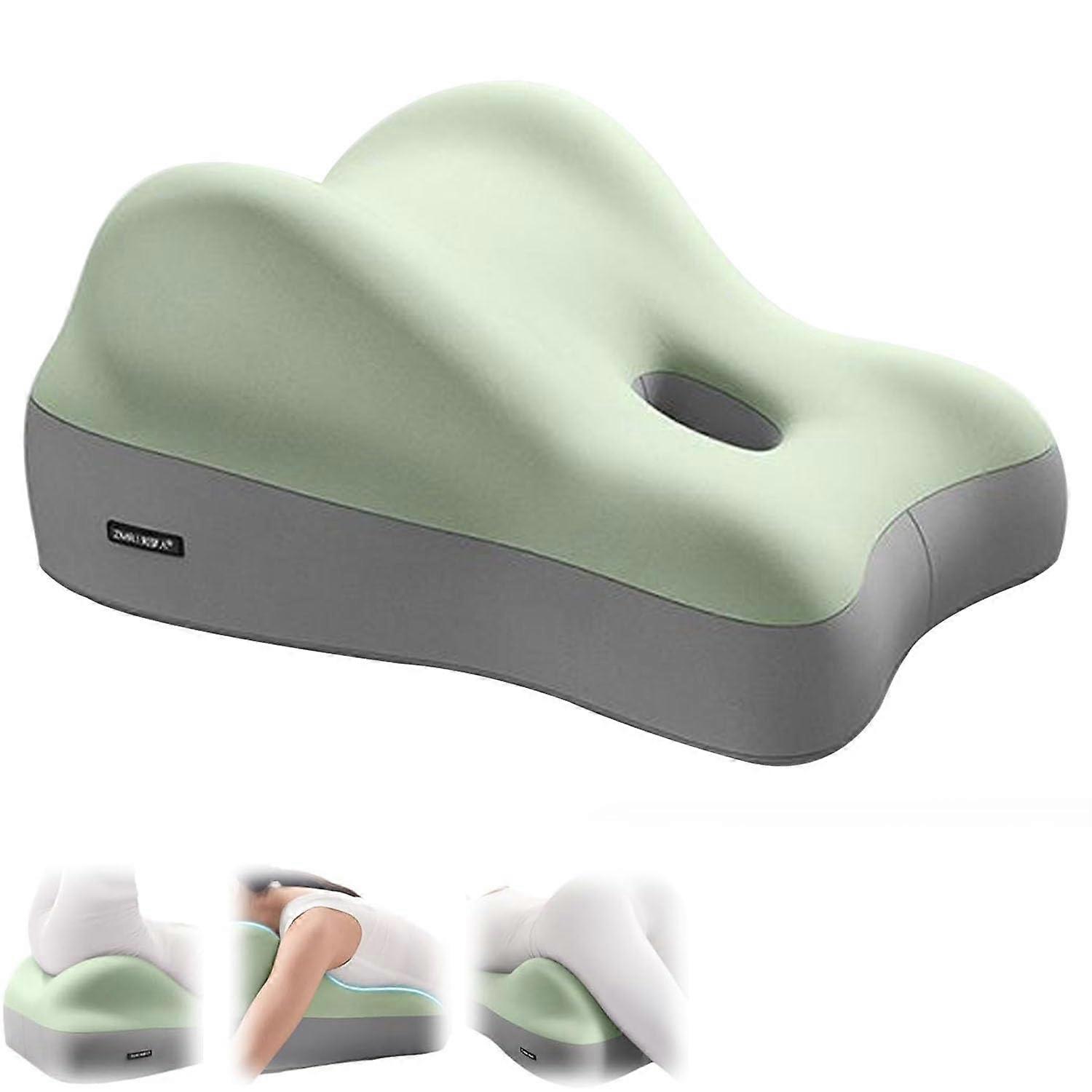 Couples Butt Cushion - Low-Profile Design Pillow for Sitting and Lying, Grey Green, Modern Style, Impact Recovery