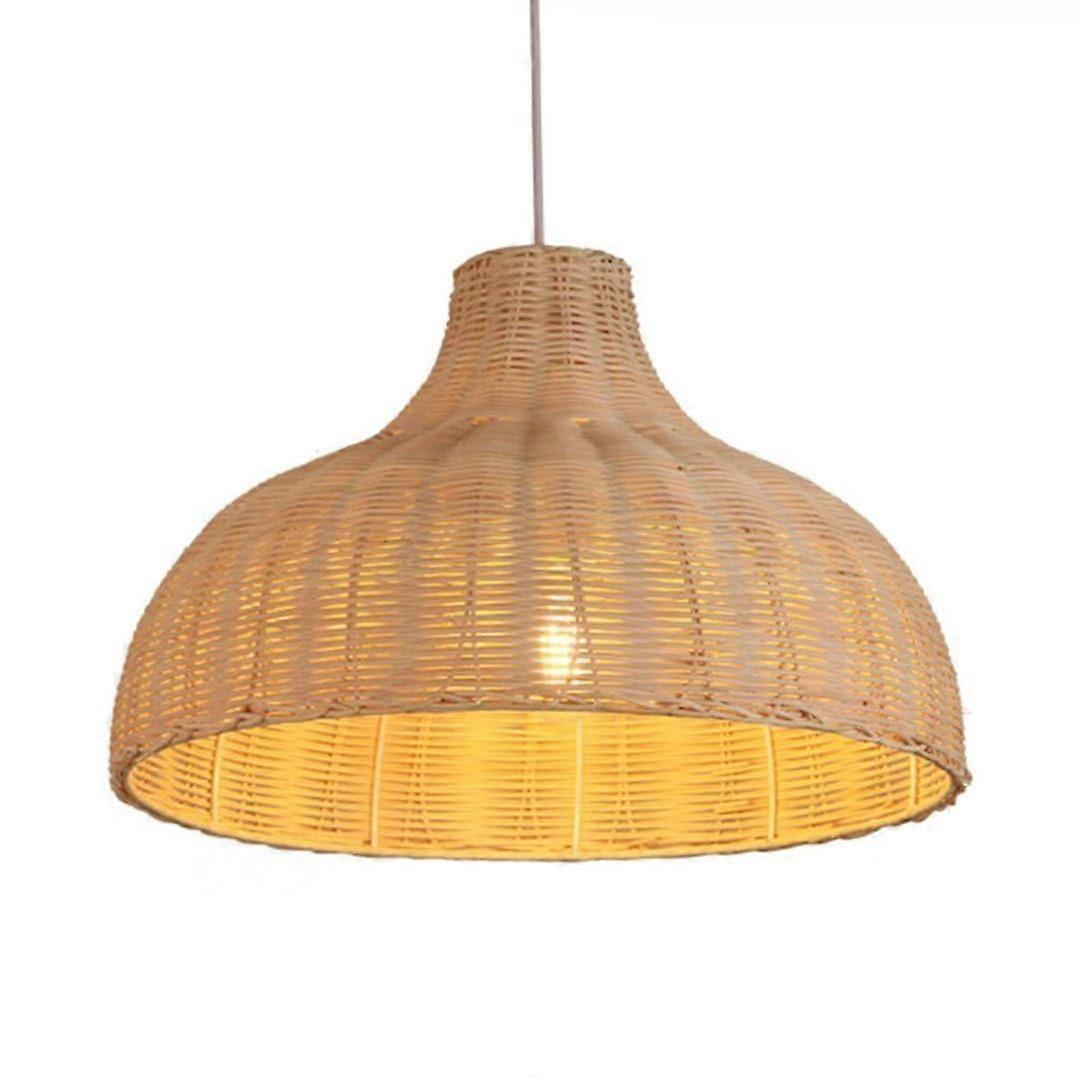 Handwoven Rattan Pendant Light Chinese Style Pendant Light Rattan Art Pendant Light Decorative Ceiling Lamp for Bedroom, Balcony, Restaurant