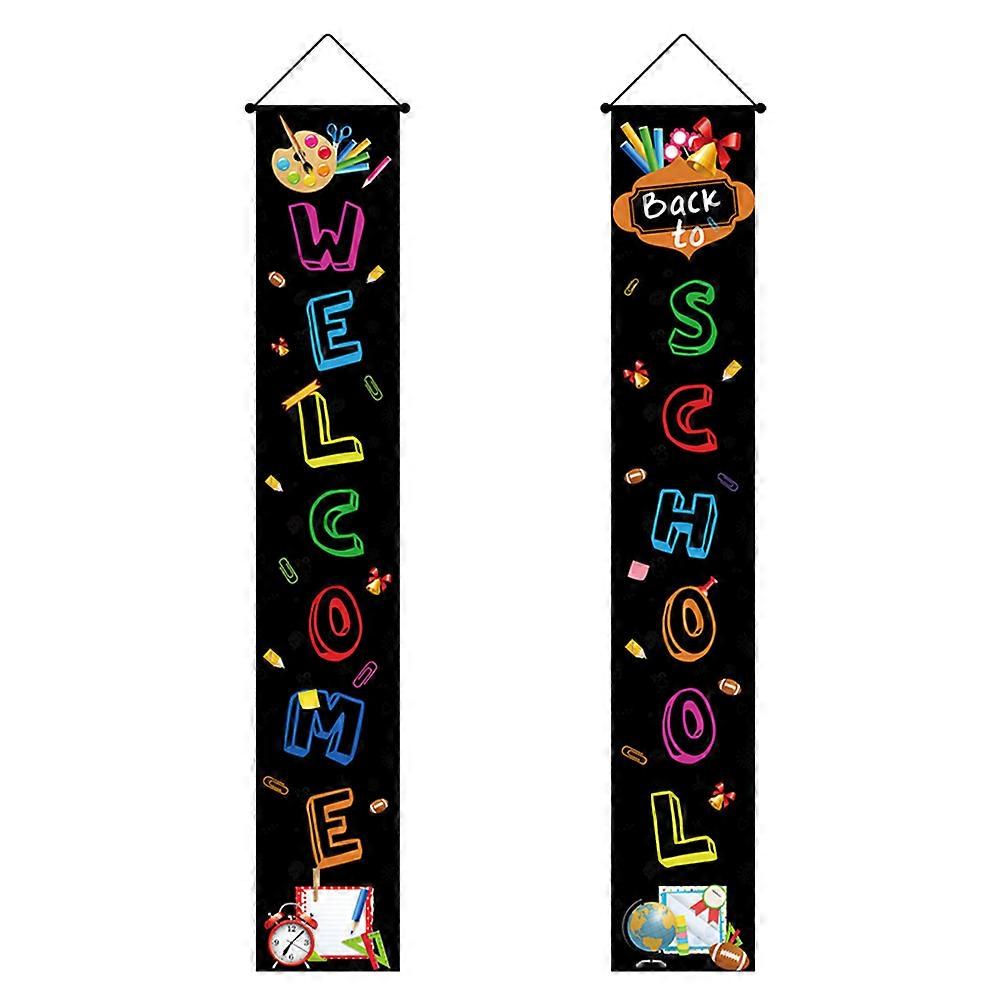 Back-to-School Banners Decorative Wall Hanging Classroom Decor Assorted Color Rectangular Festive 1 Pair