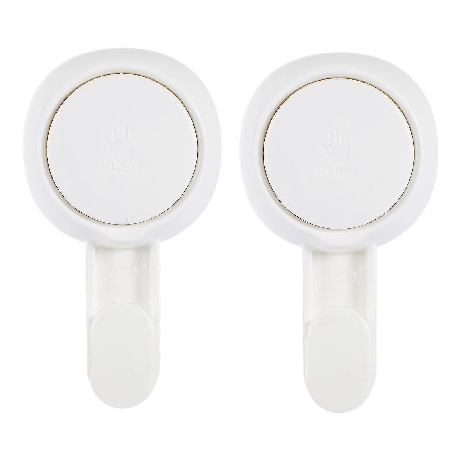 Suction Hanger For Shower Wall Mounted Suction Hooks No Screws No Nails Practical Design ABS Material 2Pcs