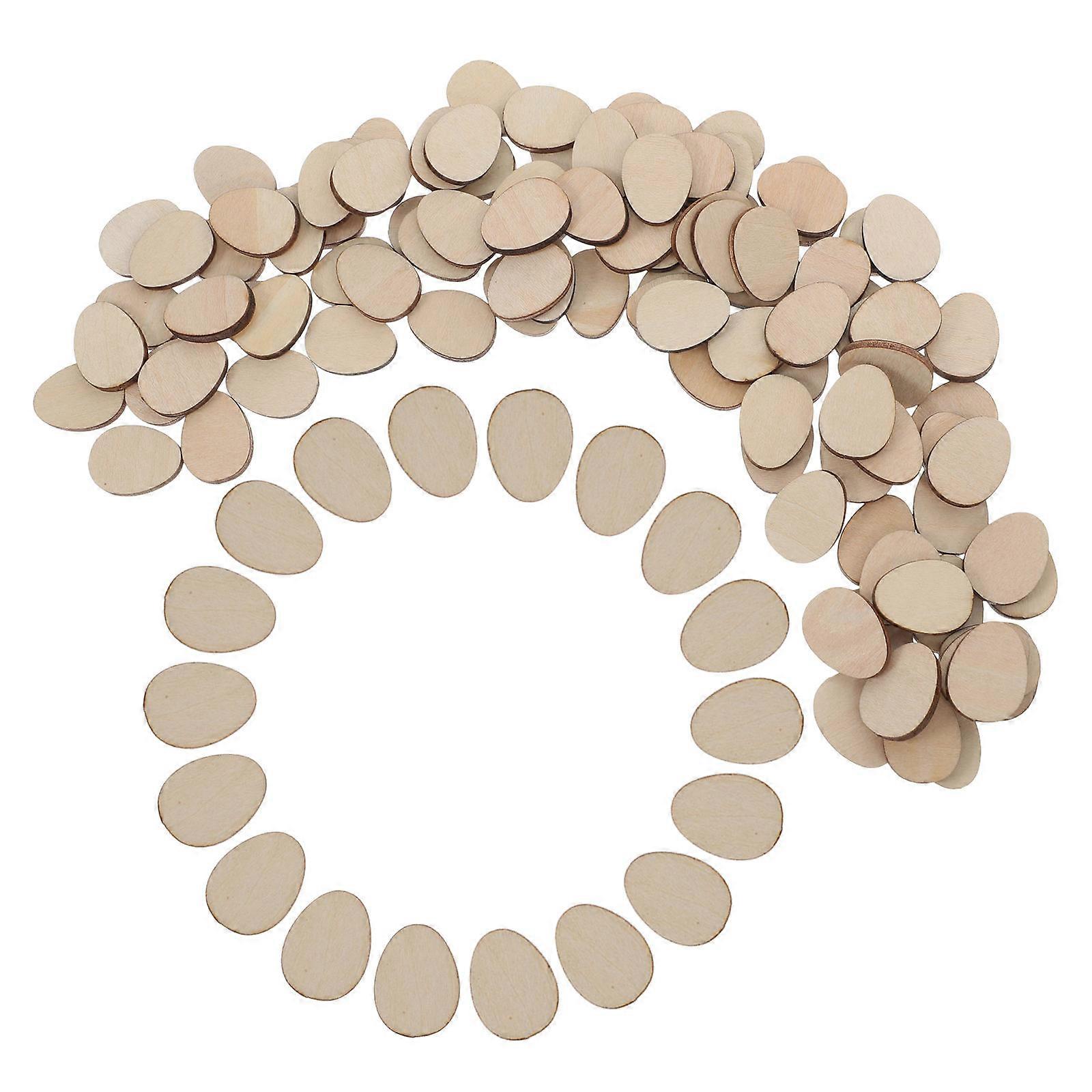 Easter Eggs Decor Lime Wood Version Egg Shape for Family Projects 3mm Thickness 100Pcs