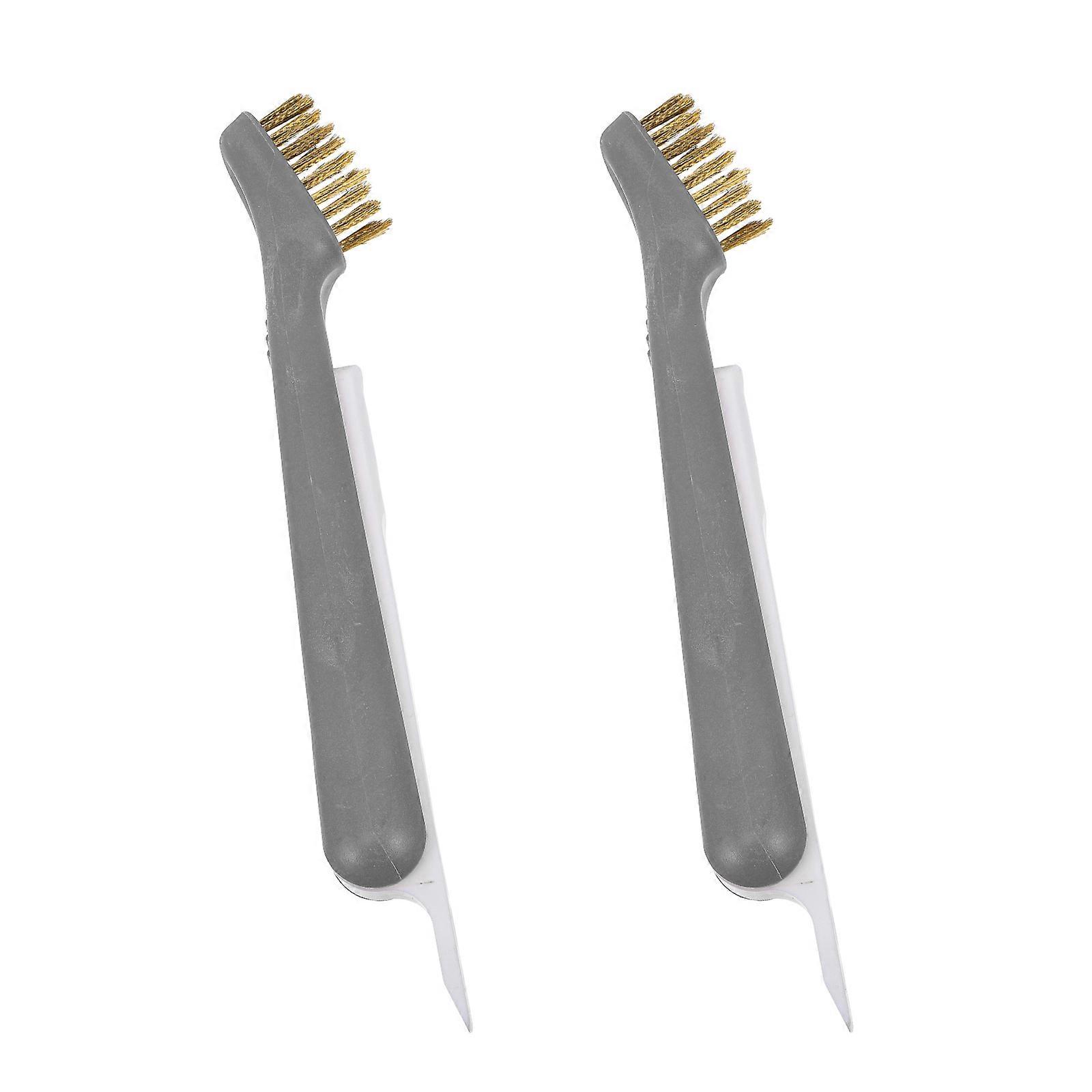 Wire Brush Set for Kitchen Cleaning, Multi Purpose Cooker Hook Brush for Stoves and Oil, Non Slip Handle Design