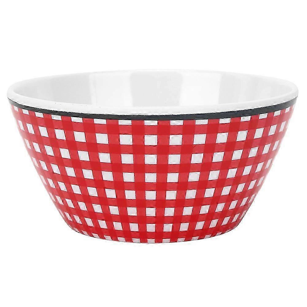 Beautiful Patterned Salad Bowl for Kitchen and Restaurant Tableware in Red Plaid