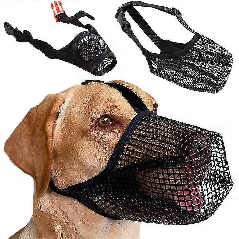 ® Pack of 2 Muzzles for Dogs, Nylon Muzzles with Adjustable, Mesh Dog Muzzle with Breathable Mesh, for Small, Medium Dogs, Large Dogs (M)