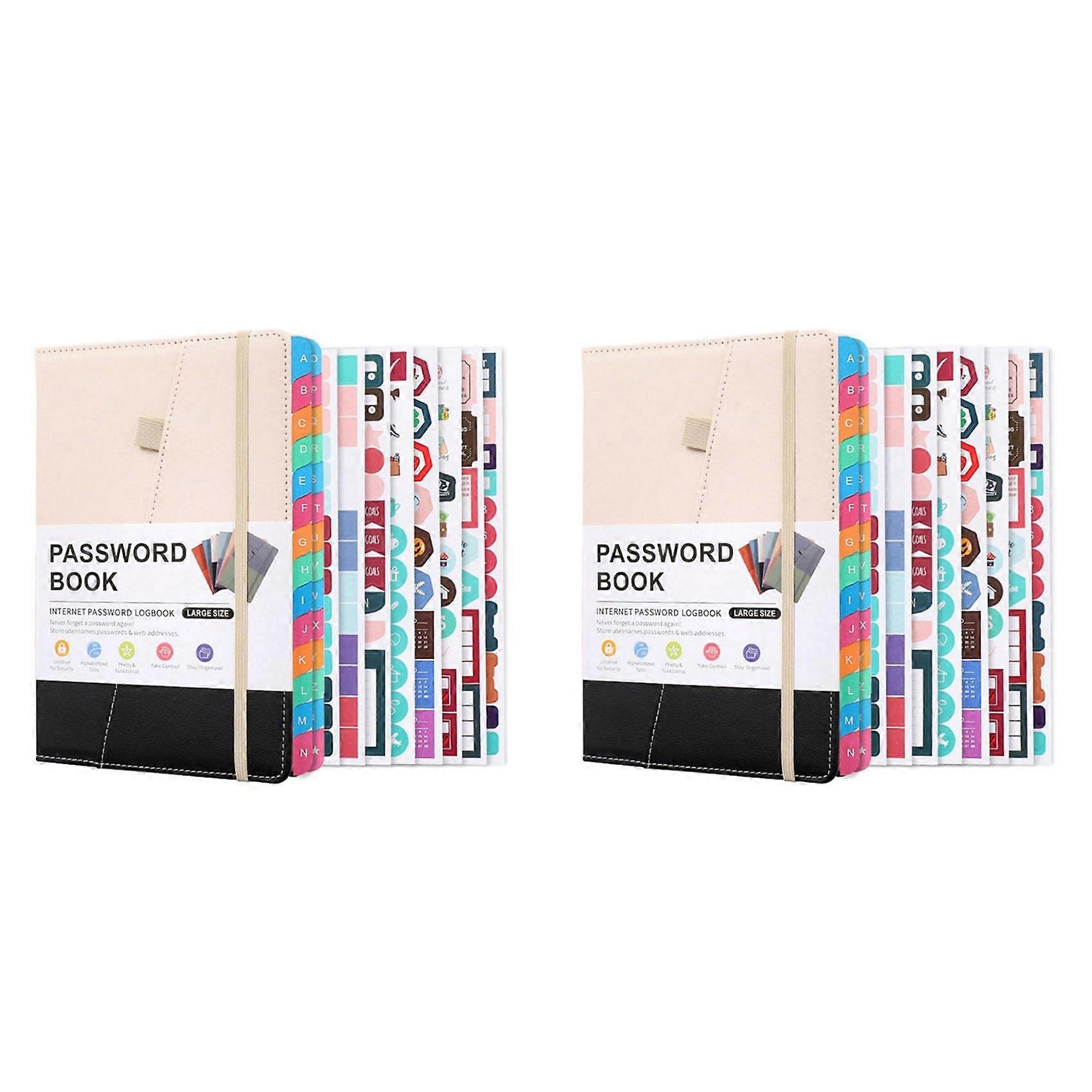 2X Password Book with Alphabetical Tabs for Seniors, Detailed Internet Website Address Organizer, Easy-to-Use Notebook