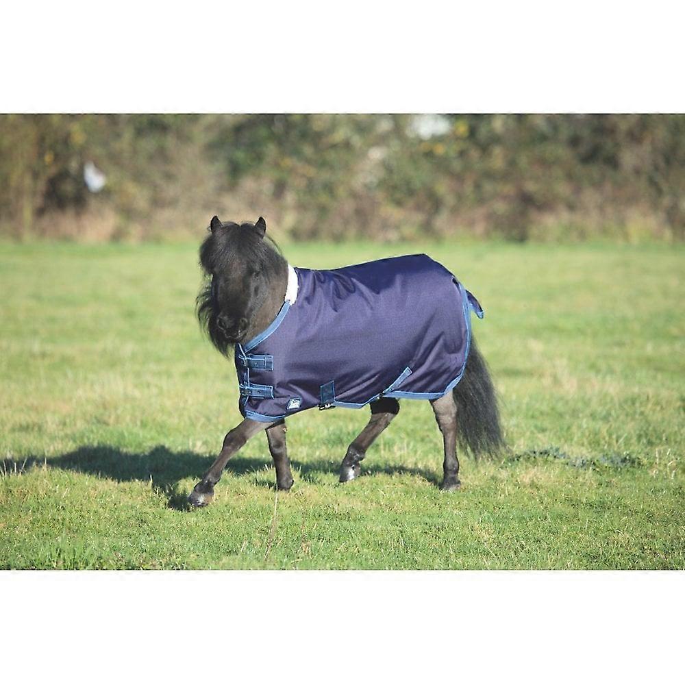 Shires Miniature Tempest Turnout Rug - Navy/turquoise