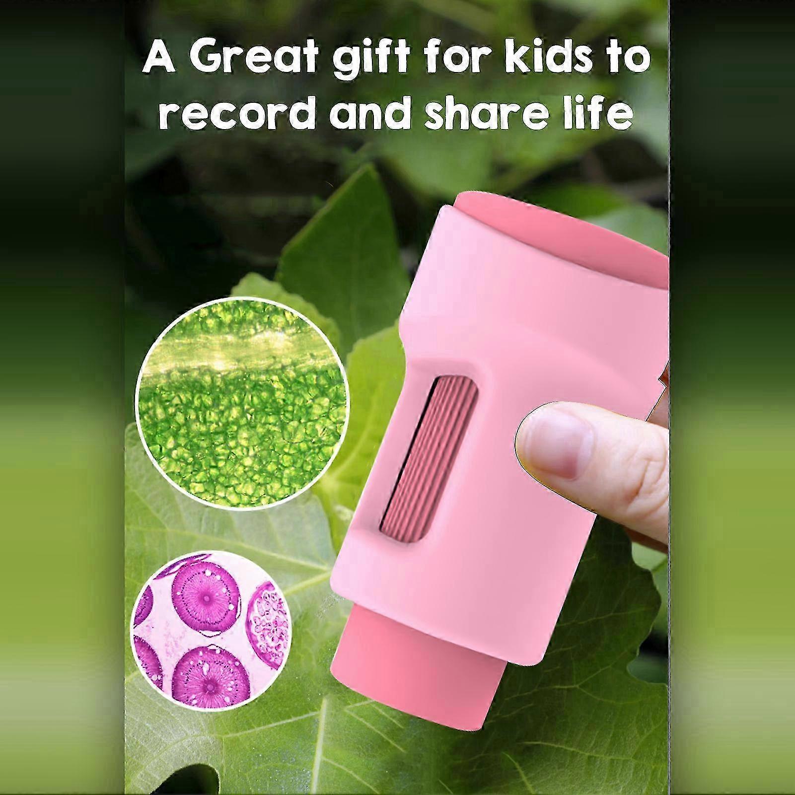 2025 Pocket Microscope & Telescope for Kids Single Lens with LED Light 2'' IPS Screen 200 Times Magnification Support Photo and Video Record Binocular