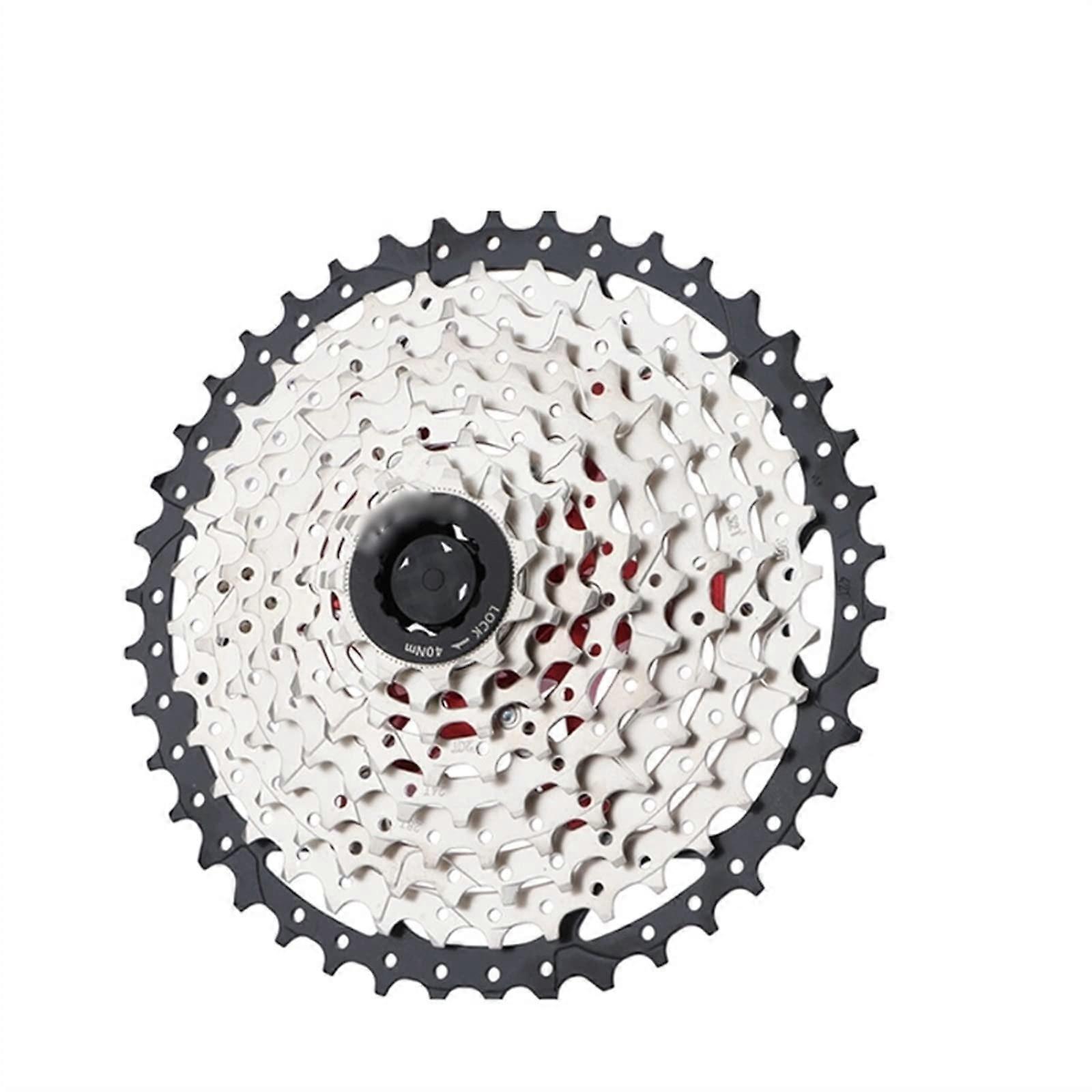 Durable and easytoinstall MTB cassette 8 9 10 11 12 speed 40 42 46 50 52T mountain bike climbing freewheel bicycle chainring (Silver 9s 42t).