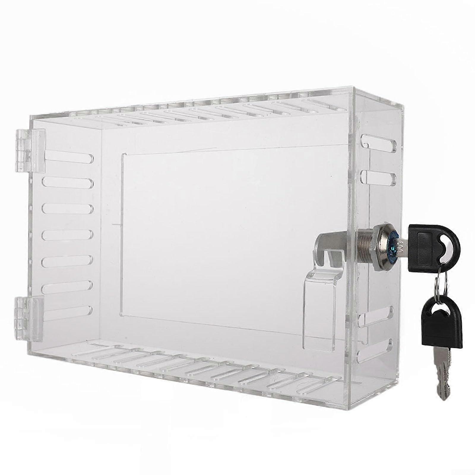 Thermostatic Lock Box with Key, Transparent Thermostat Protection Cover, Fits Most Models, 18.5 x 12 x 5.5 cm