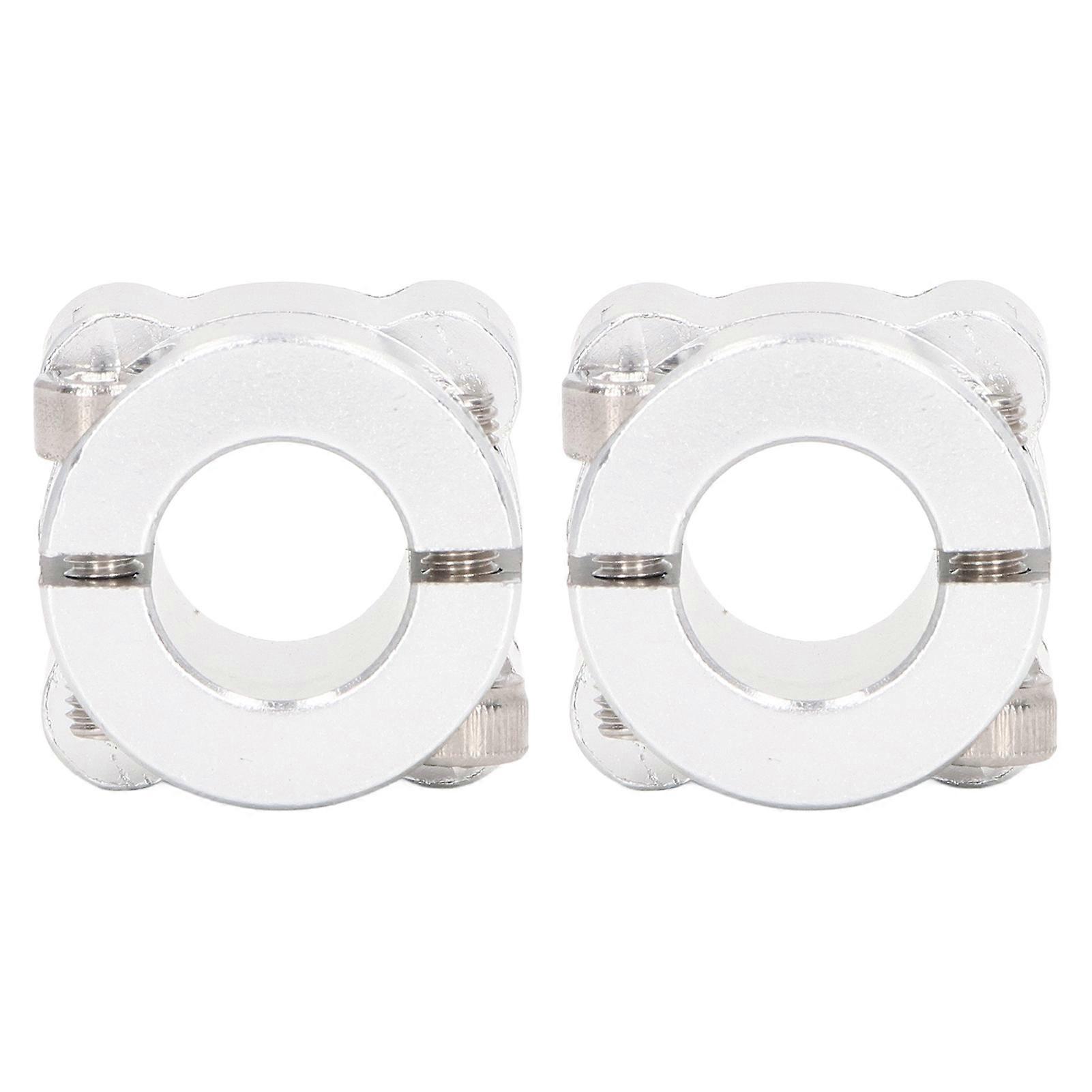 2Pcs Clamp Collar Double Split 1/2in Round Hole Aluminium Alloy Set Kit for Shaft Clamping