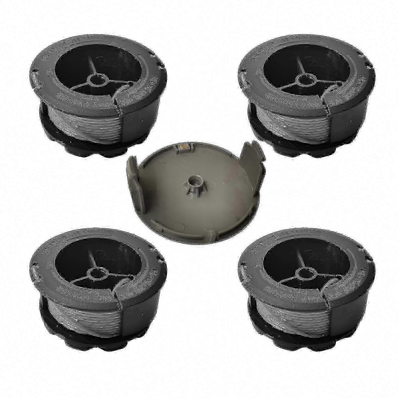 4-Pack Trimmer Spools with 1 Cap for Universal Grasscut Models, Compatible with 1600A01R5J Replacement Parts