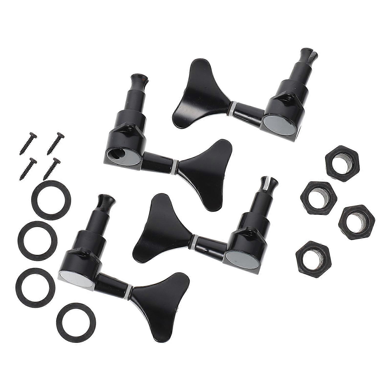4pcs Black Guitar Tuning Pegs for Electric Guitars – Durable String Adjusters for Quick, Accurate Tuning and Replacement
