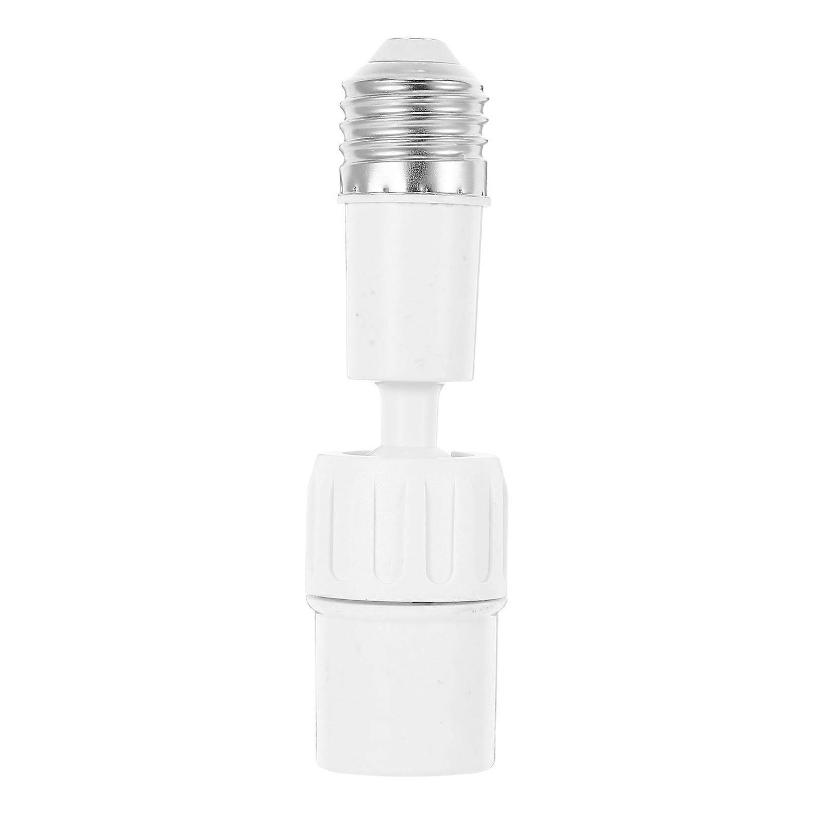 E27 Socket Extension Adapter with Adjustable Angle White Plastic Lamp Holder Base for Home Use 360 Degree Flexible