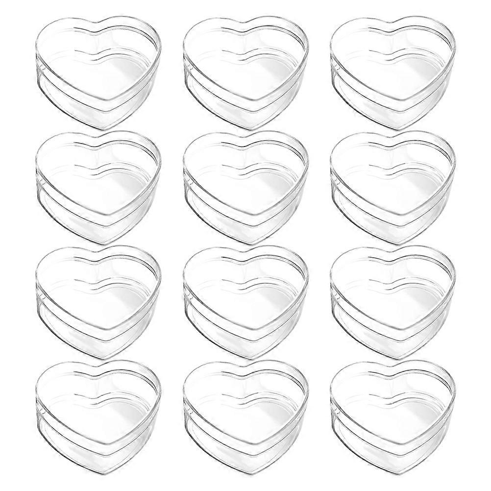 12pcs Clear Acrylic Heart Shape Box Heart shaped Storage Box Candy Containers Party Favor Boxes Epmty Candy Boxes Transparent Heart Packing Boxes